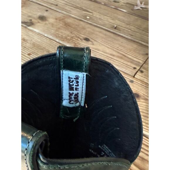 Vintage Code West Cowboys Boots Green Size 7.5 - Picture 8 of 8